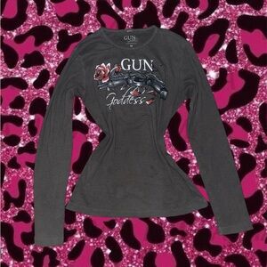 Goddess Women's Black Long Sleeve Top